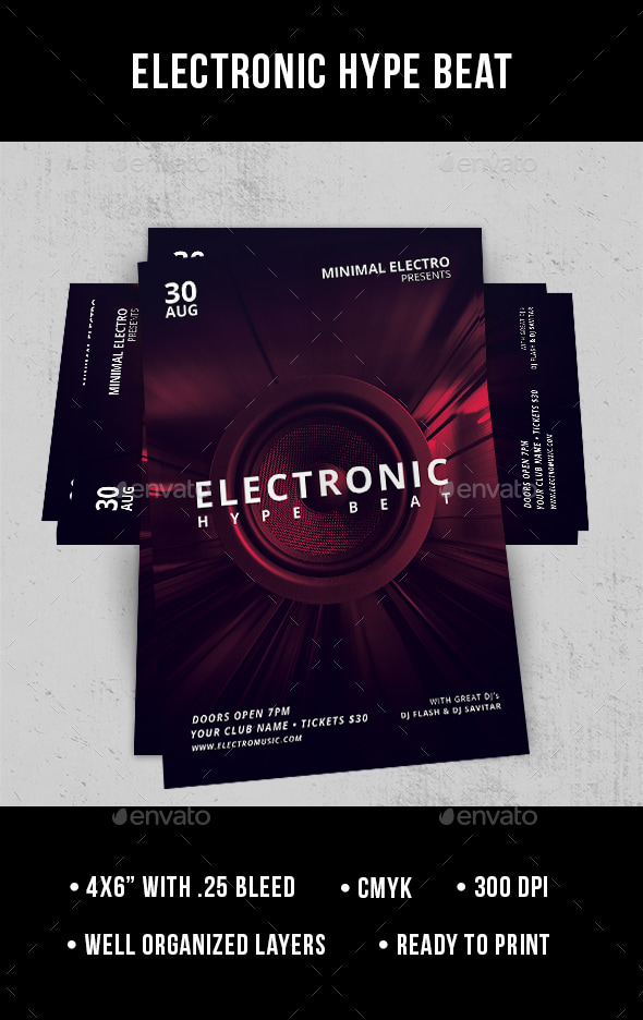 Electronic Hype Beat - Flyer, Print Templates | GraphicRiver