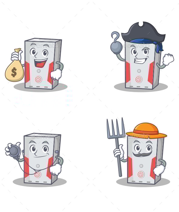 Set of Computer Characters, Vectors | GraphicRiver