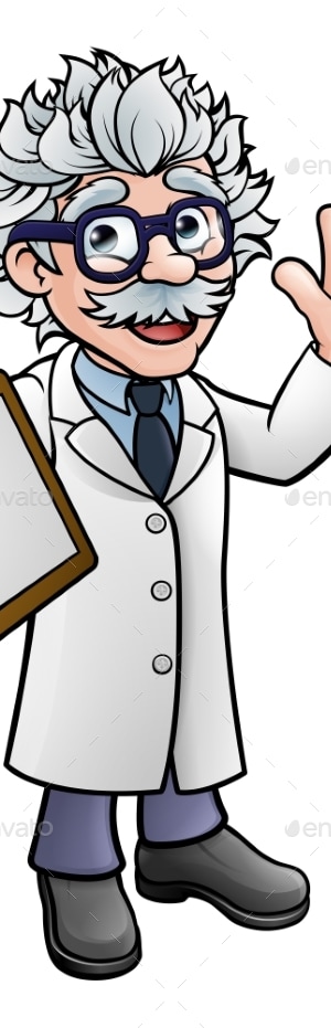 Cartoon Scientist Professor with Clipboard, Vectors | GraphicRiver