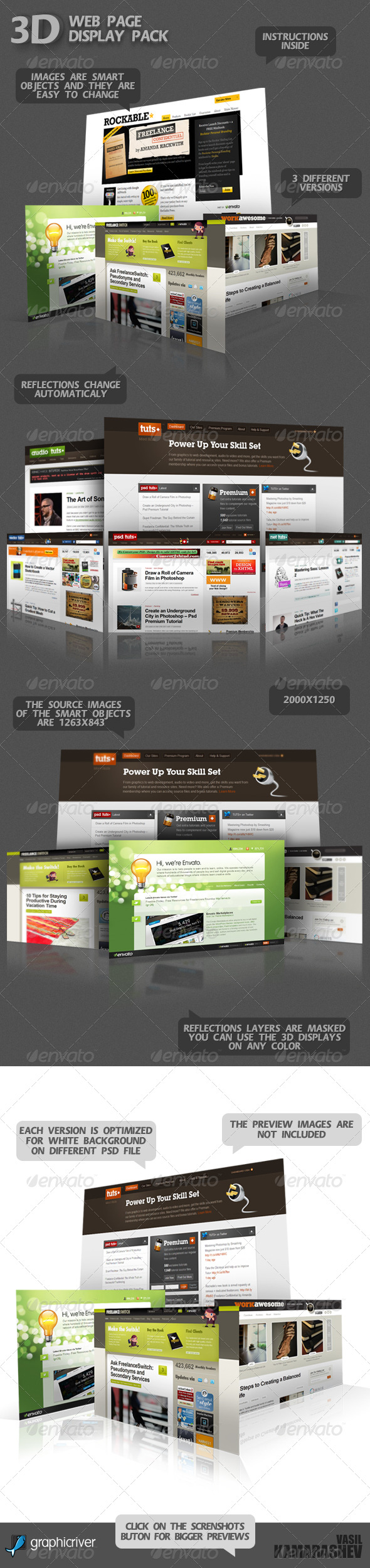 3D Web Page Display Pack, Graphics | GraphicRiver
