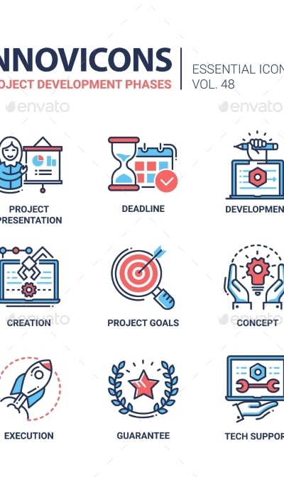 Project Development Phases - Modern Vector Line, Icons | GraphicRiver