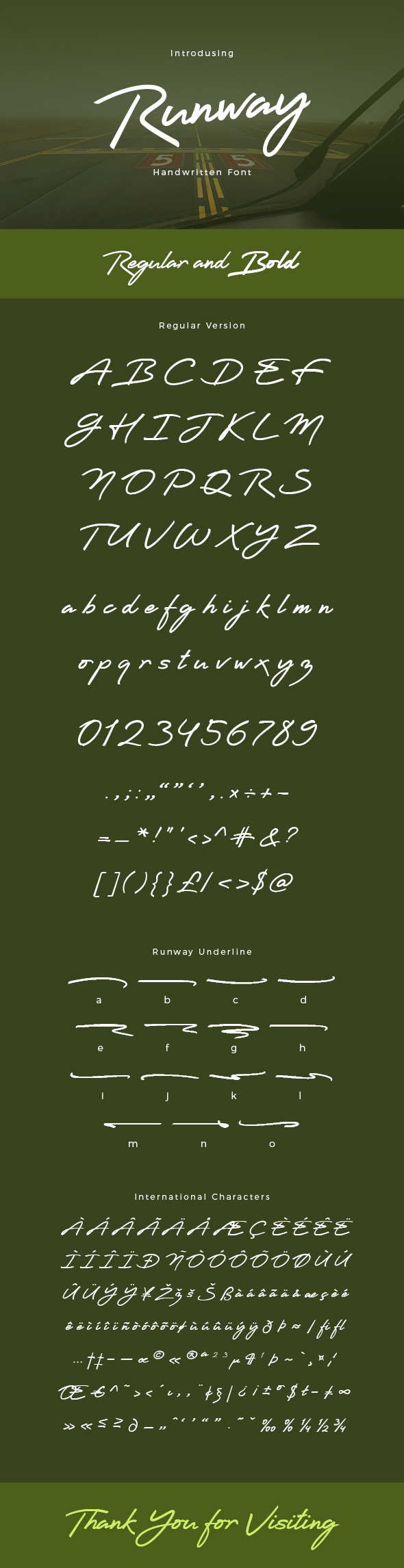 Runway Handwritten Font, Fonts | GraphicRiver