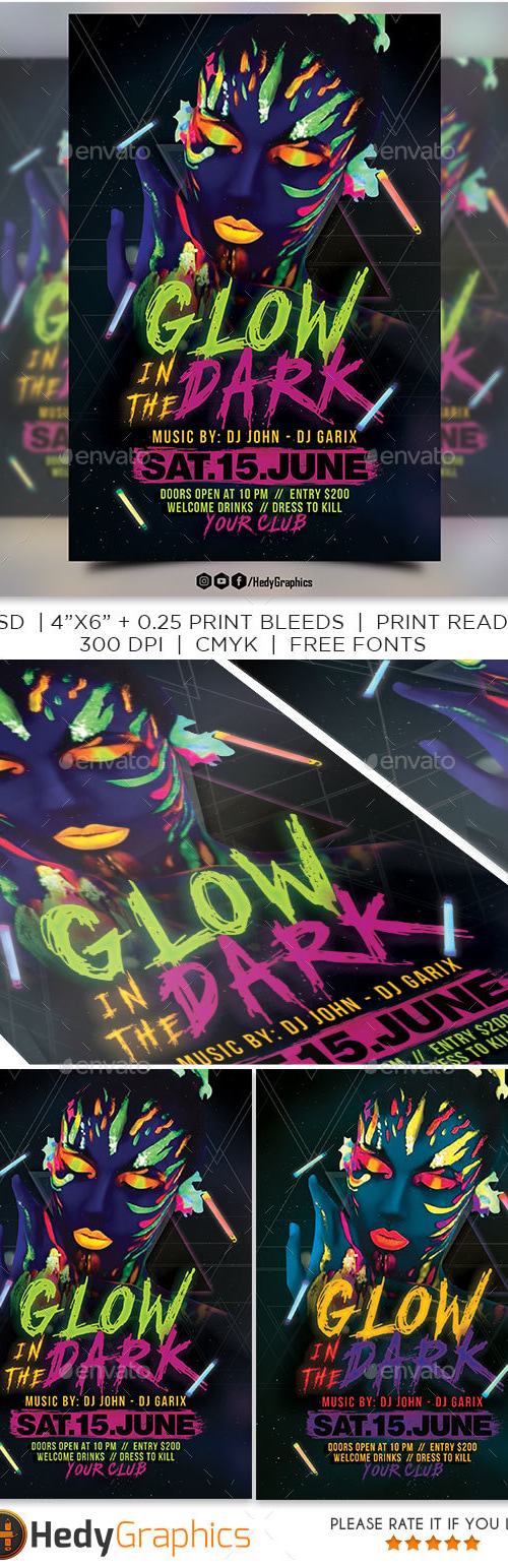 Glow in the Dark, Print Templates | GraphicRiver