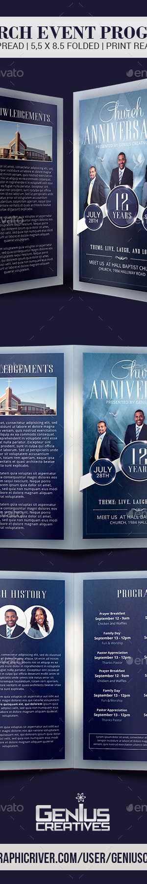 Church Anniversary Church Program, Print Templates | GraphicRiver
