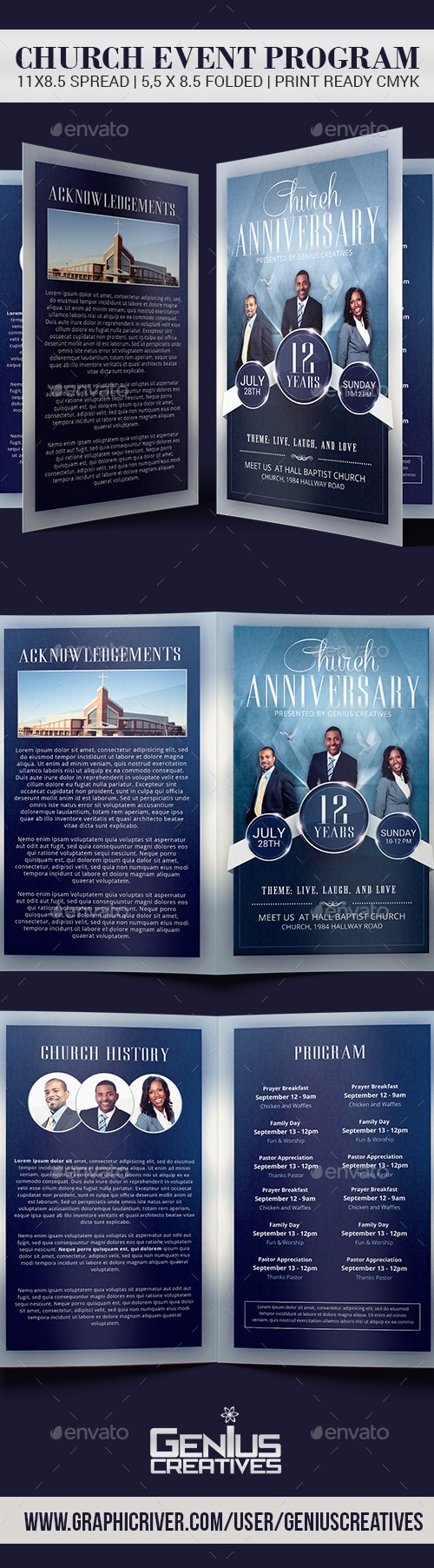 Church Anniversary Church Program, Print Templates | GraphicRiver