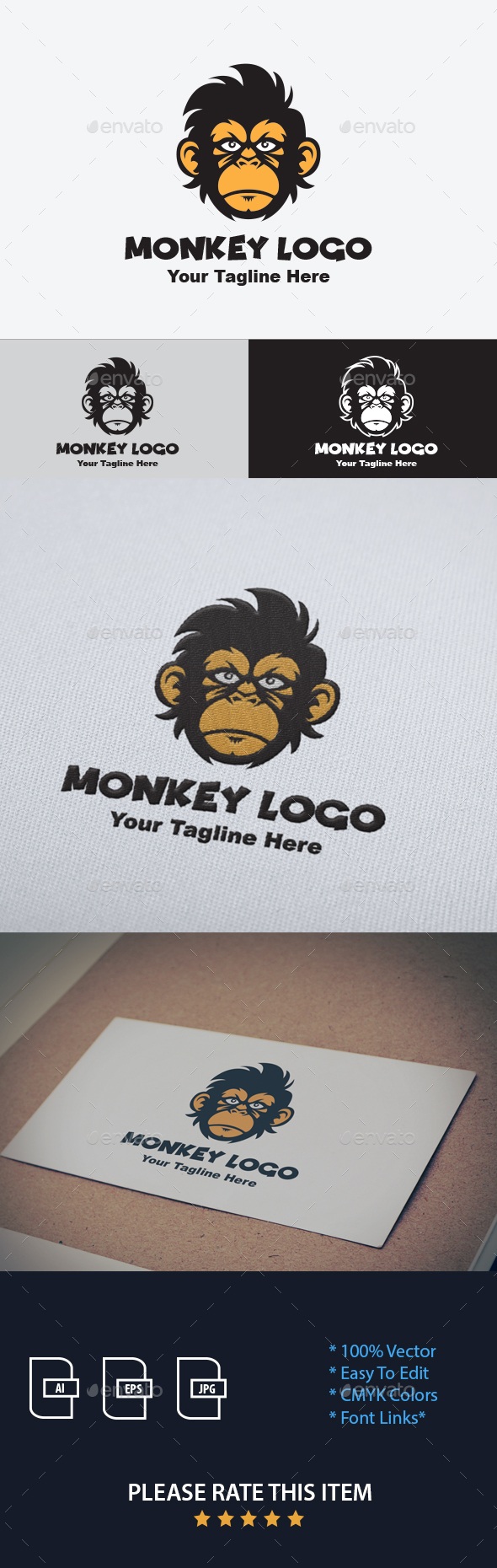 Monkey Logo Design Template, Logo Templates | GraphicRiver
