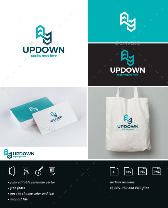 Up Down Logo, Logo Templates | GraphicRiver