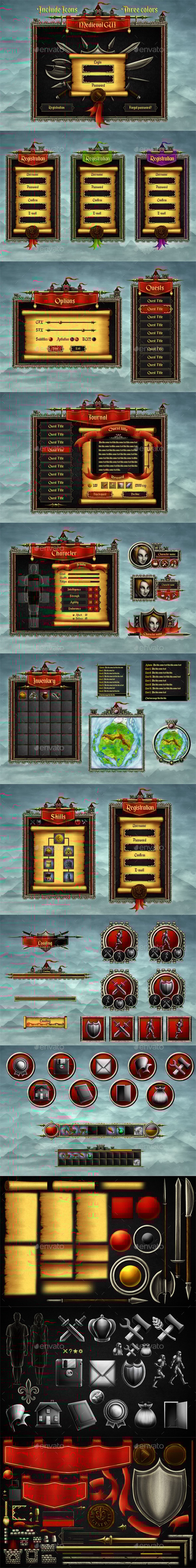 Medieval Game User Interface - User Interfaces Game Assets