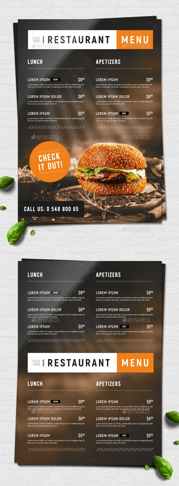 Fast Food / Restaurant Menu, Print Templates | GraphicRiver