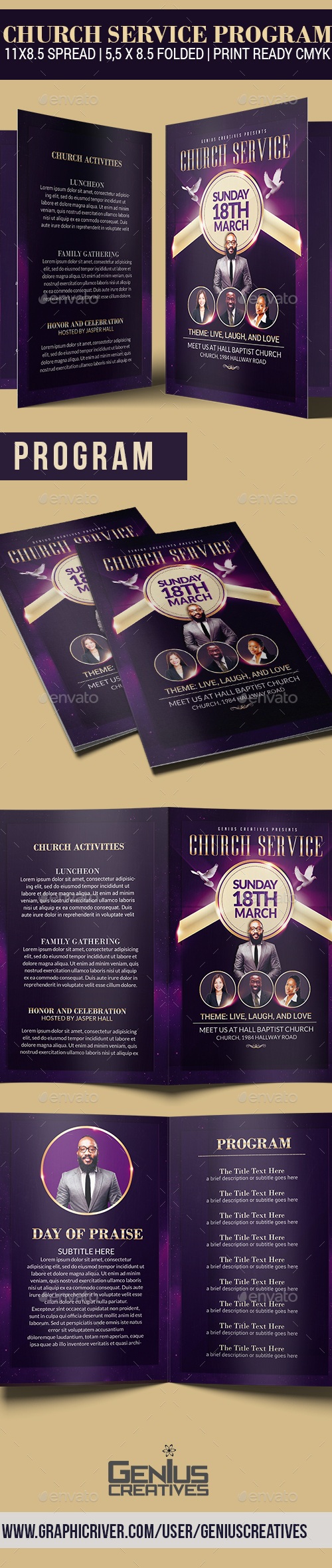 Church Service Program, Print Templates | GraphicRiver