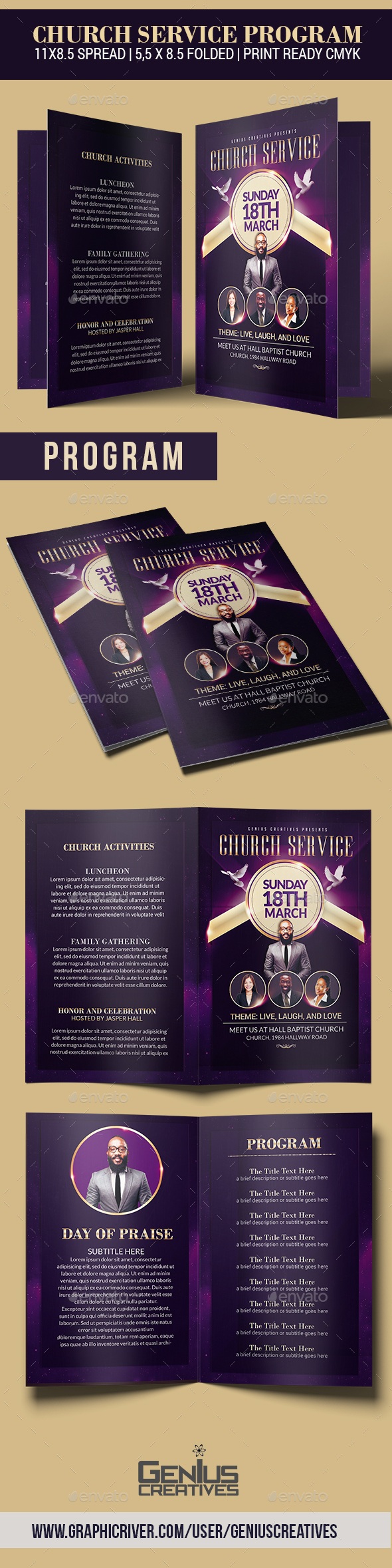 Church Service Program, Print Templates | GraphicRiver