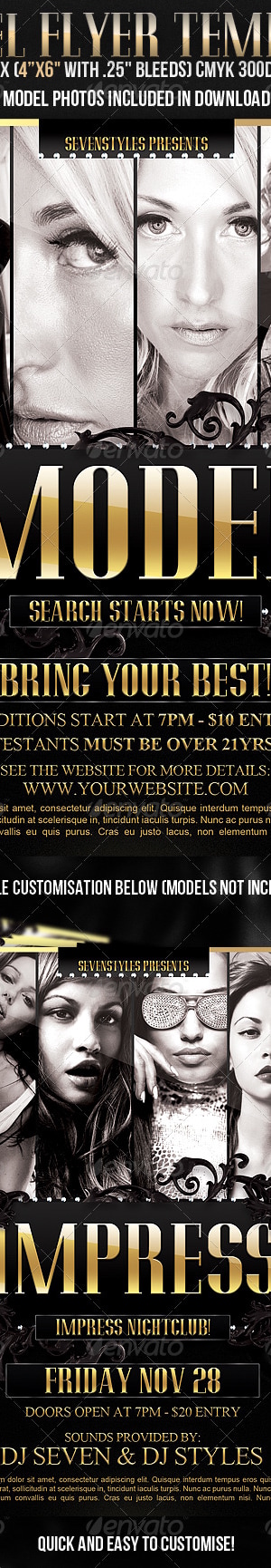 Model Flyer Template, Print Templates | GraphicRiver