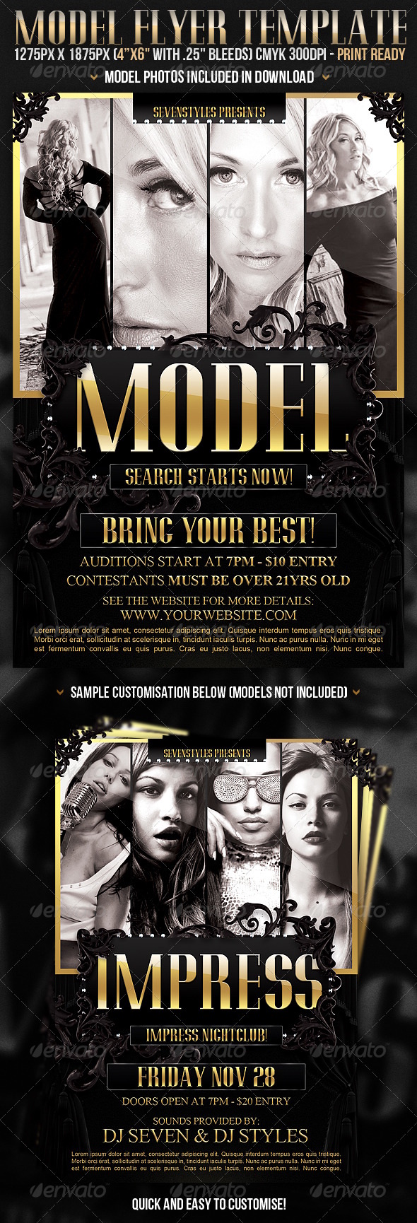 Model Flyer Template, Print Templates | GraphicRiver