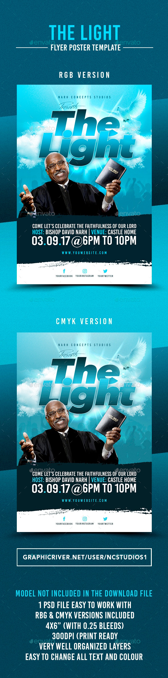 The Light Flyer Template, Print Templates | GraphicRiver