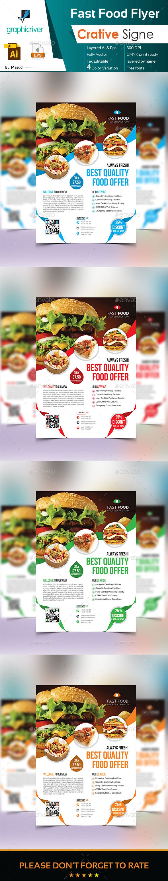 Fast Food Flyer, Print Templates | GraphicRiver