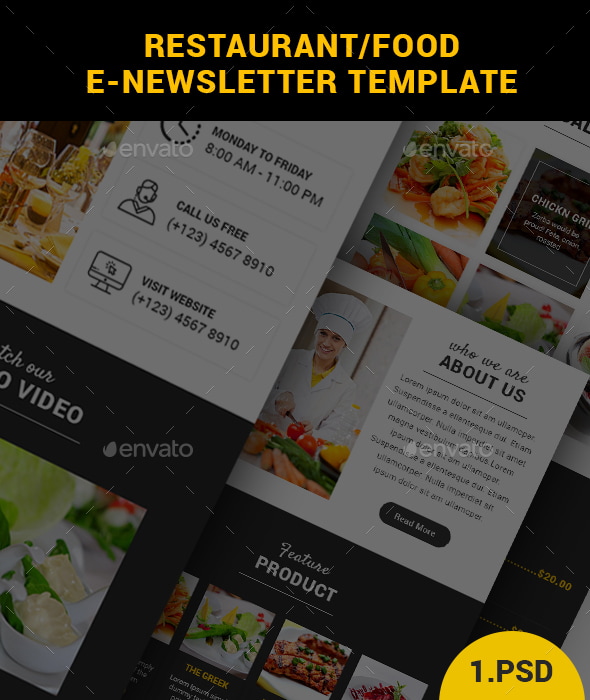Restaurant/Food E-Newsletter Template, Web Elements | GraphicRiver