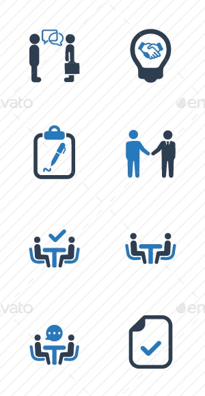 Business Deal Icons - Blue Version, Icons | GraphicRiver