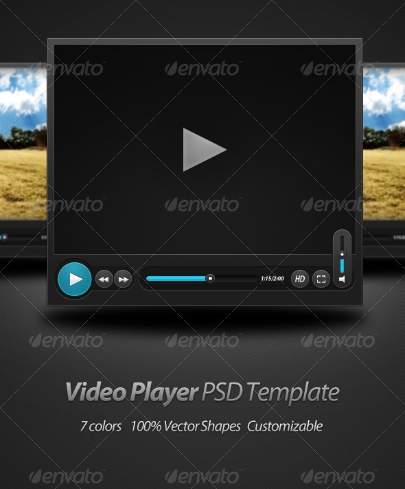 Video Player PSD Template, Web Elements | GraphicRiver