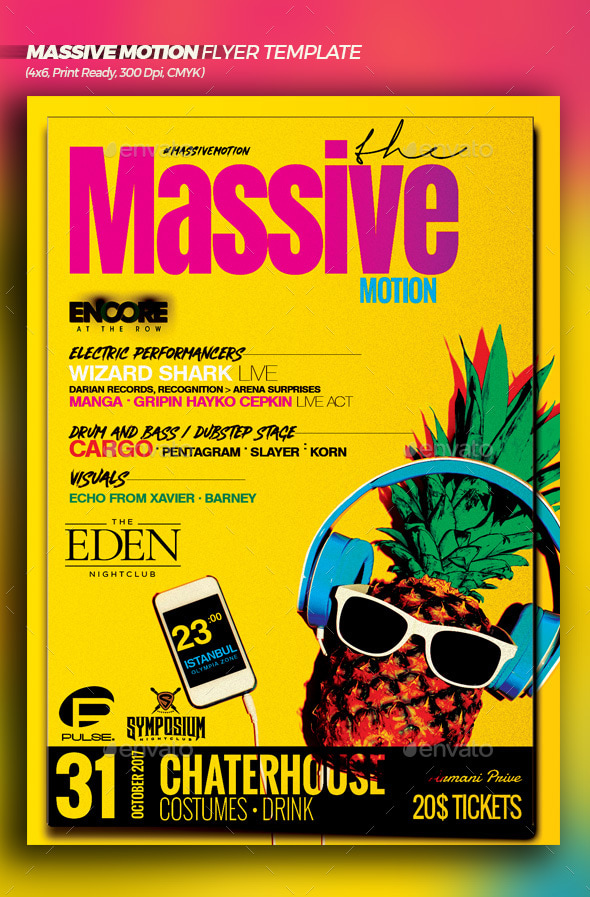Massive Motion Flyer / Poster Template, Print Templates GraphicRiver