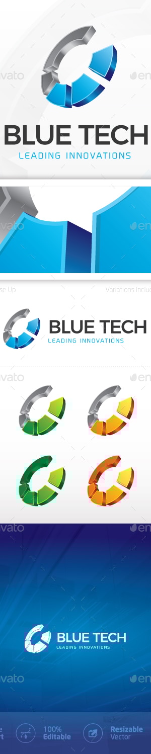 Blue Tech Logo, Logo Templates | GraphicRiver