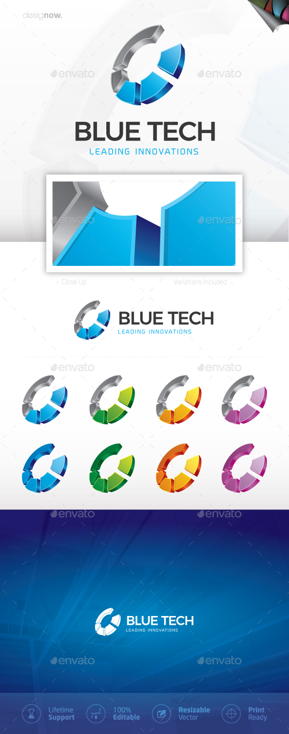Blue Tech Logo, Logo Templates | GraphicRiver