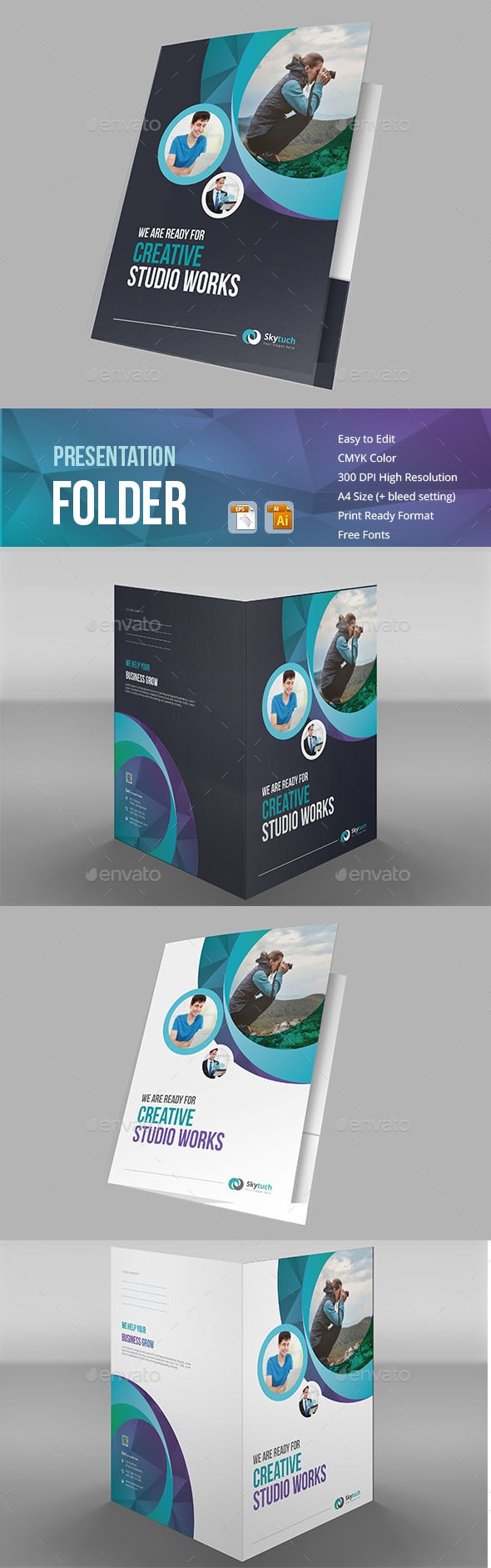 Presentation Folder - Stationery Print Templates