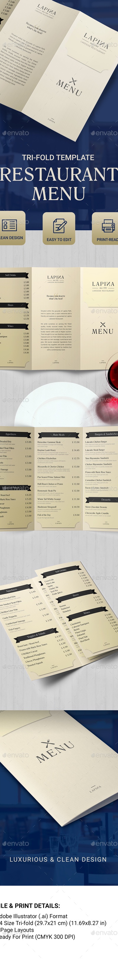 Clean Restaurant Menu, Print Templates | GraphicRiver