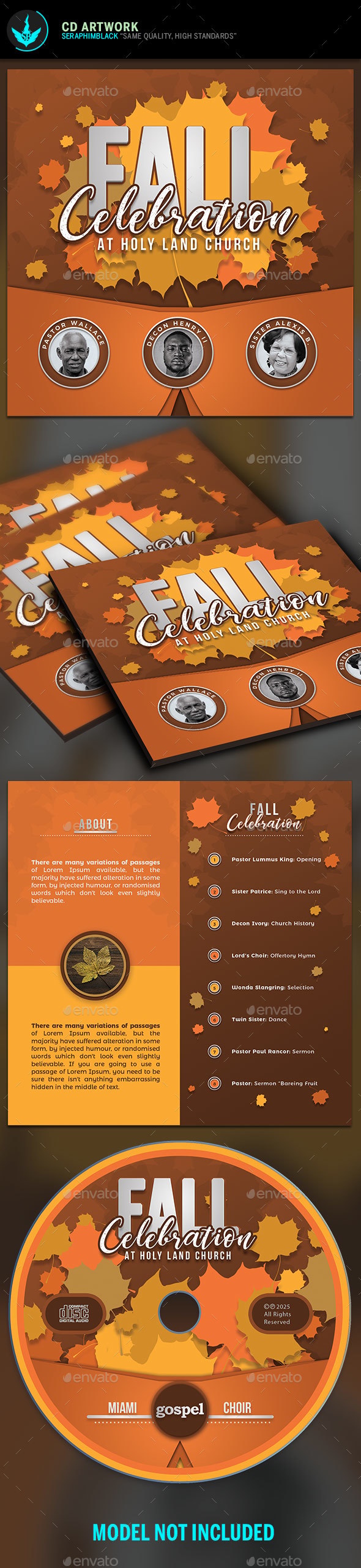 Fall Celebration CD Artwork Template, Print Templates | GraphicRiver
