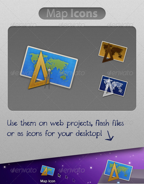 3 Map Icons, Icons | GraphicRiver