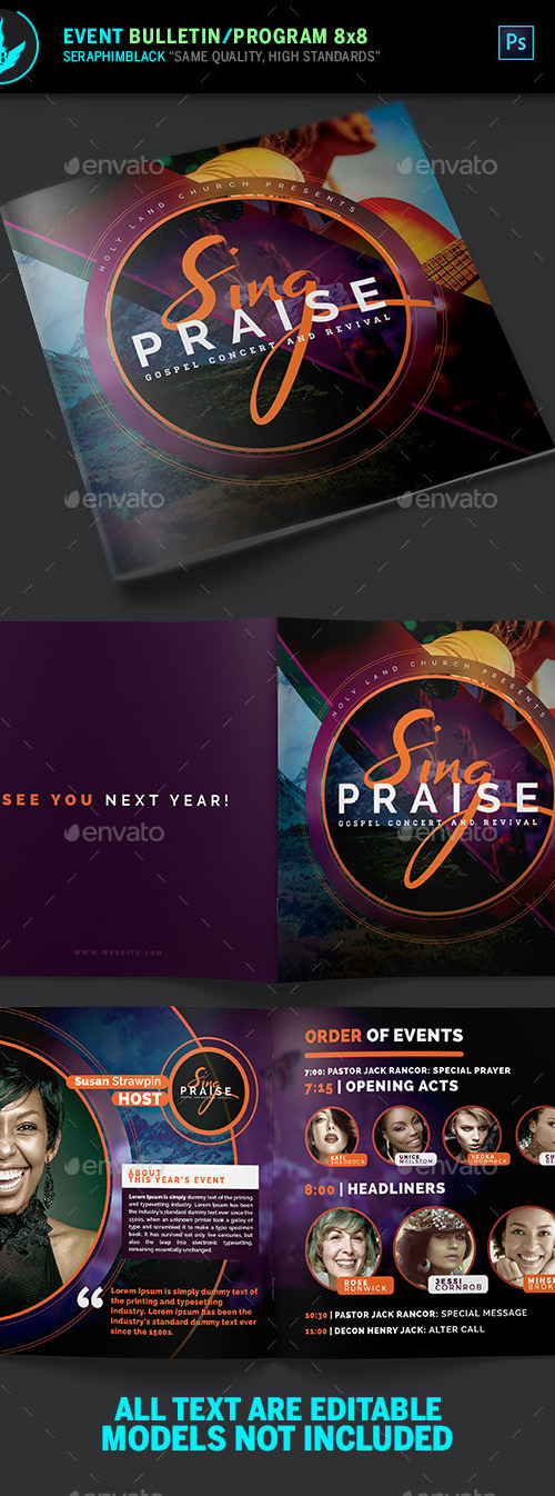 Sing Praise Gospel Concert Program Template, Print Templates | GraphicRiver