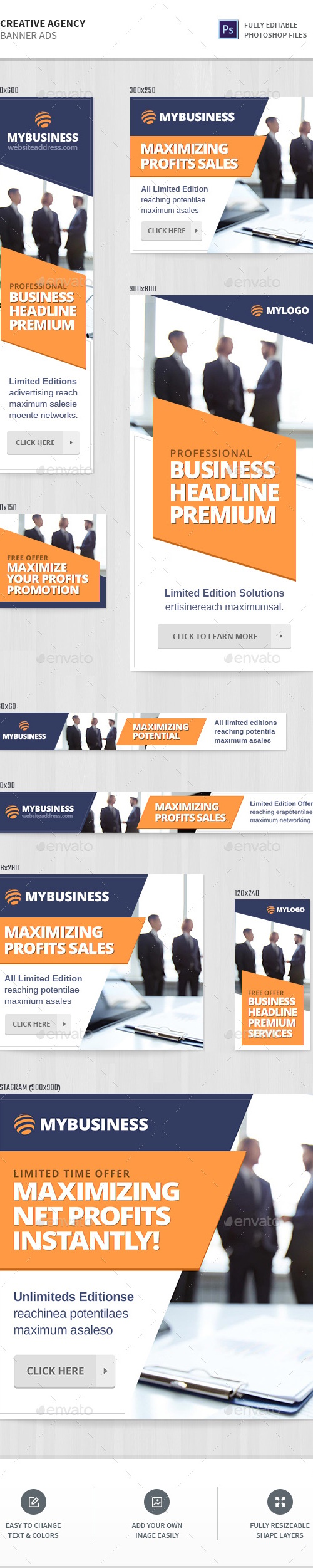 Creative Agency Banners, Web Elements | GraphicRiver