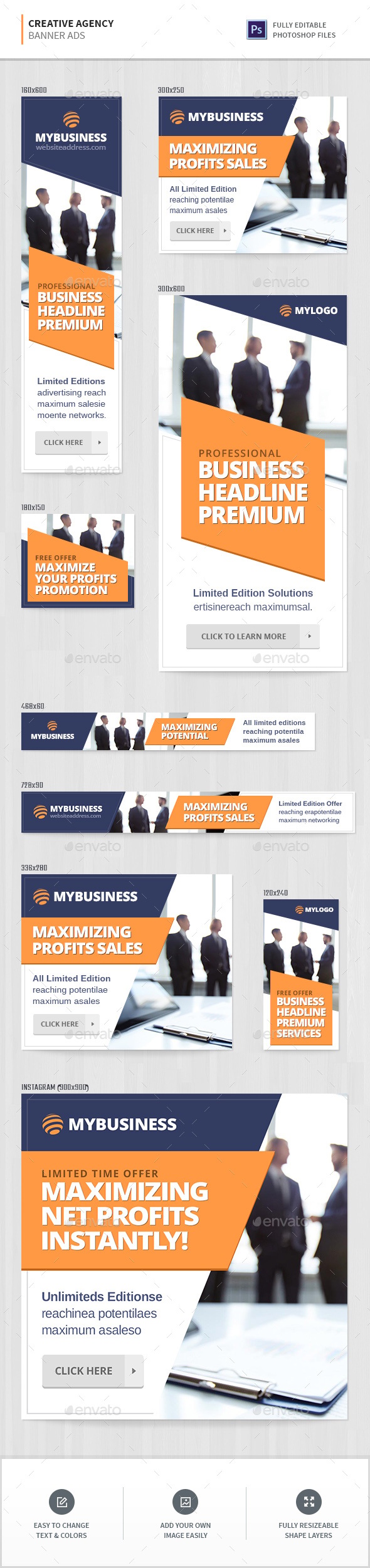 Creative Agency Banners, Web Elements | GraphicRiver