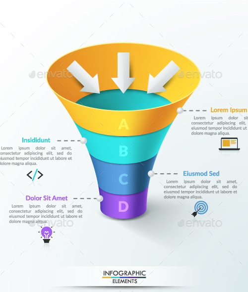 3D Ribbon Funnel Infographic, Infographics | GraphicRiver
