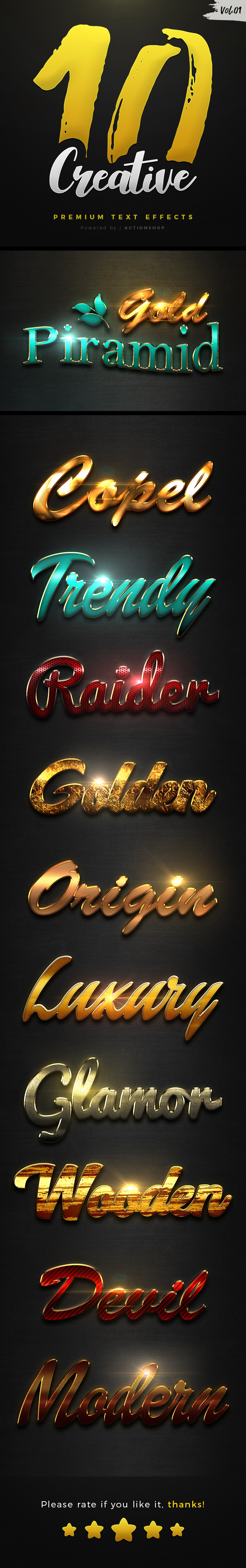 10 Creative Text Effects Vol.1, Add-ons | GraphicRiver