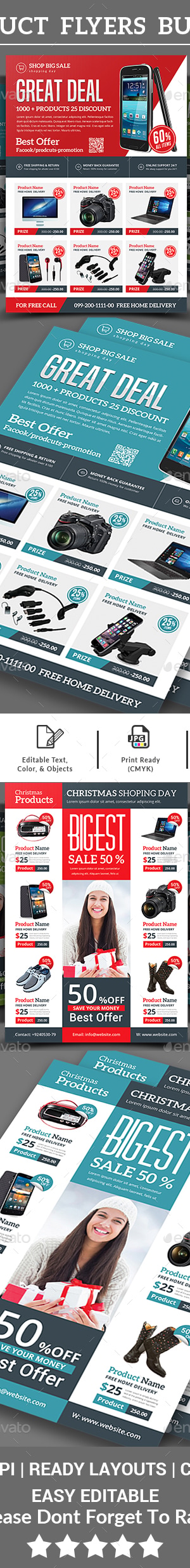 Product Promotion Flyers Bundle, Print Templates | GraphicRiver