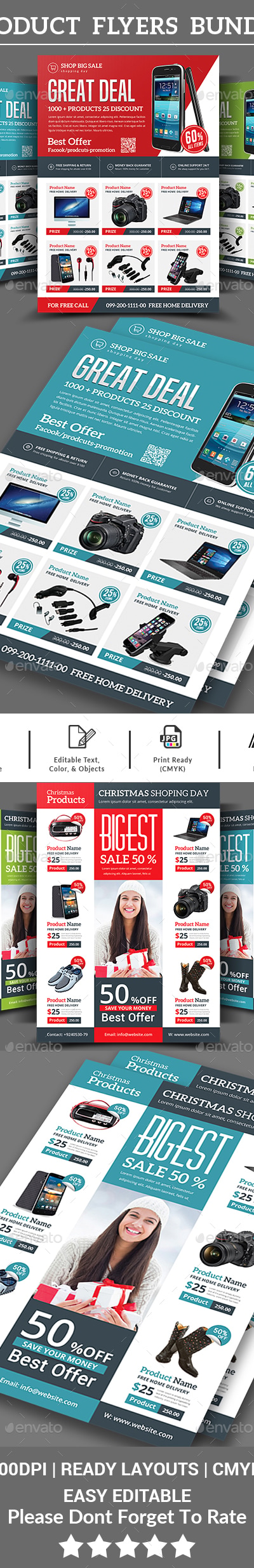 Product Promotion Flyers Bundle, Print Templates | GraphicRiver