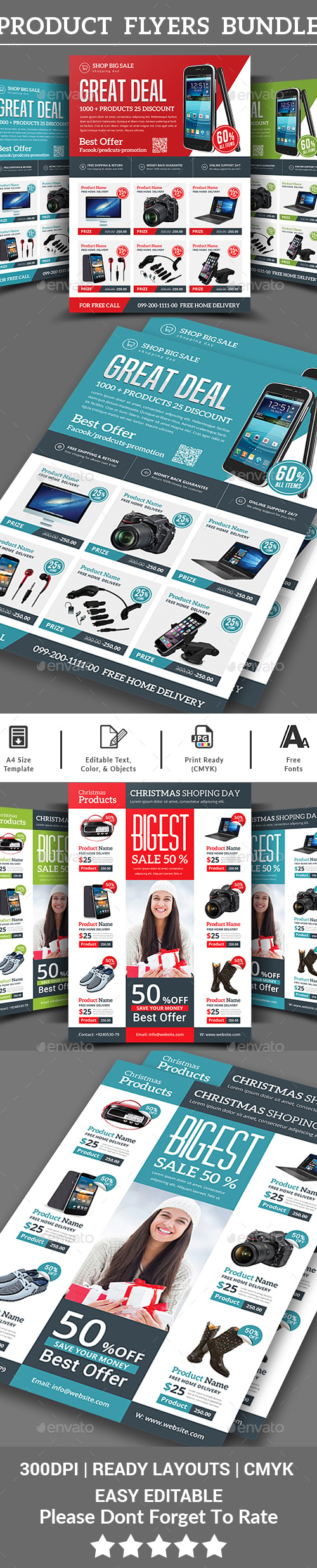 Product Promotion Flyers Bundle, Print Templates | GraphicRiver