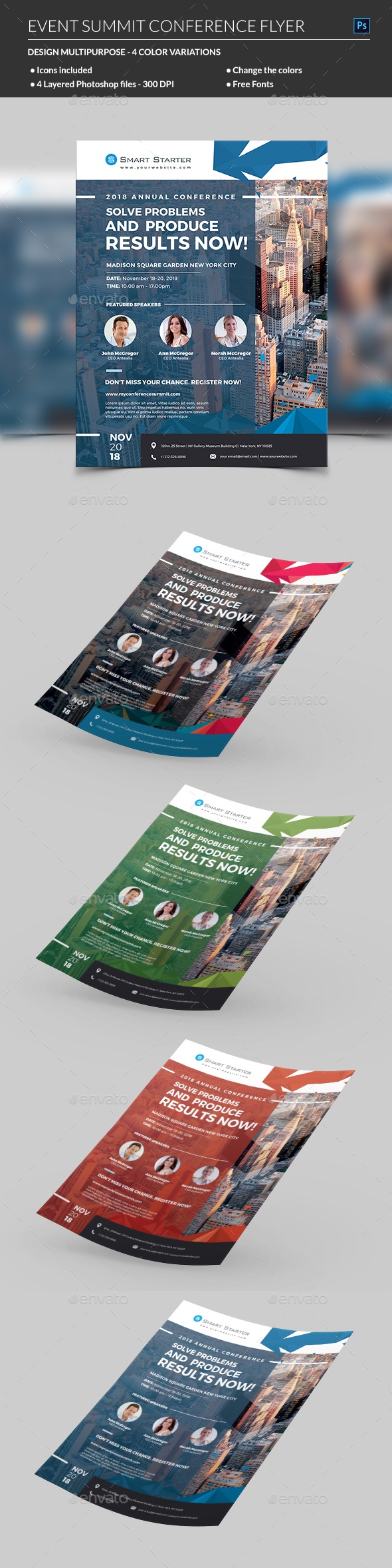 Event Summit Conference Flyer, Print Templates | GraphicRiver