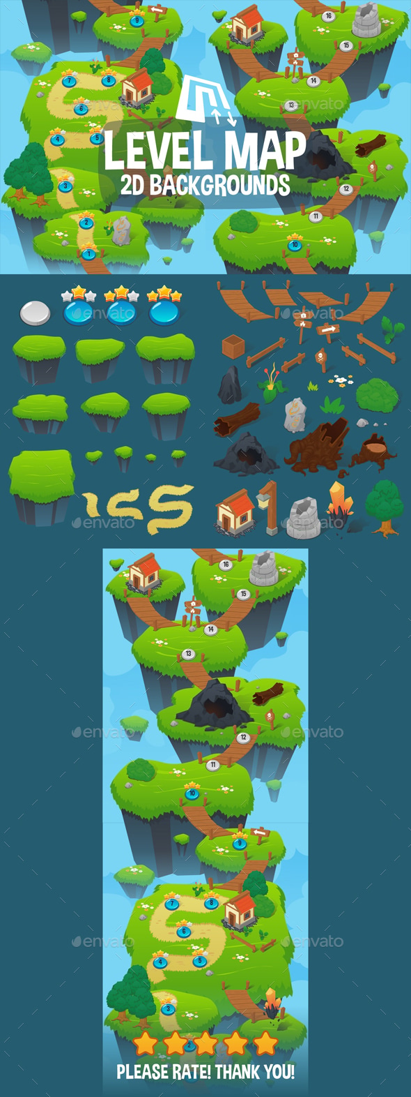 Level Map Backgrounds, Game Assets | GraphicRiver