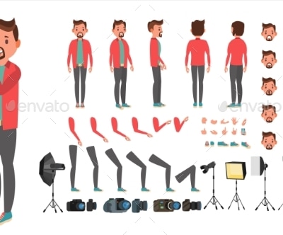 Photographer Vector. Taking Pictures. Animated Man, Vectors | GraphicRiver