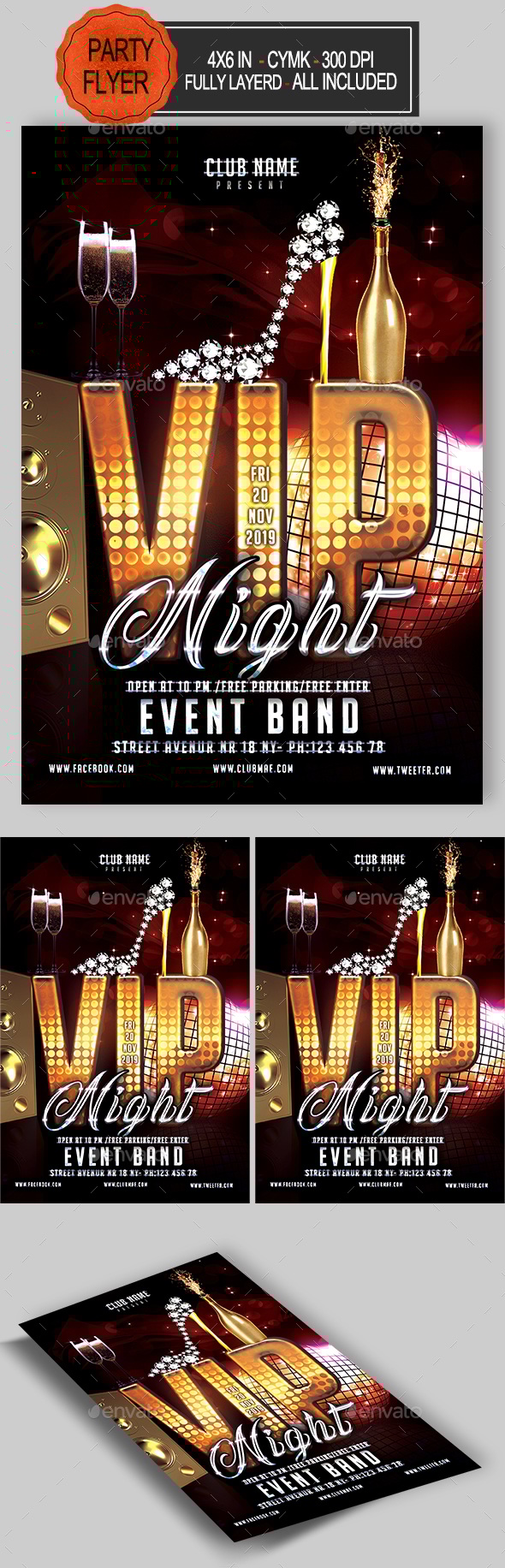 VIP Party Flyer, Print Templates | GraphicRiver