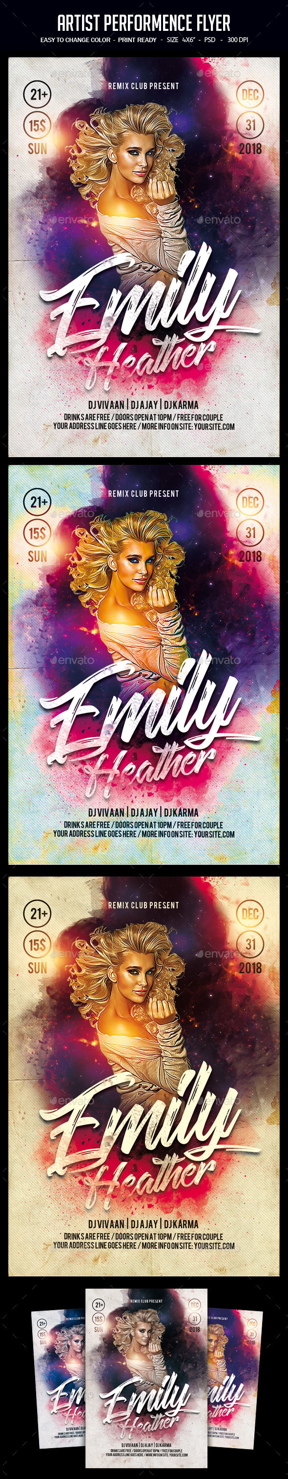 Artist Performance Flyer, Print Templates | GraphicRiver