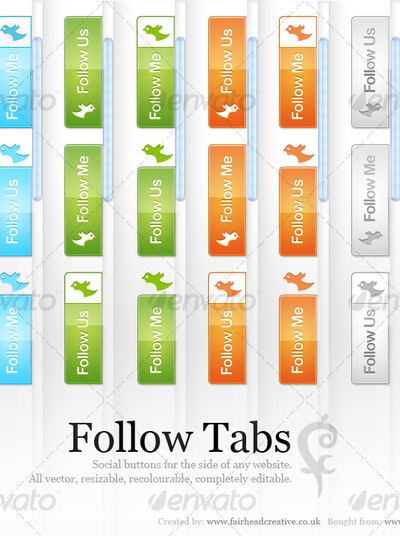 Follow Tags, Web Elements | GraphicRiver