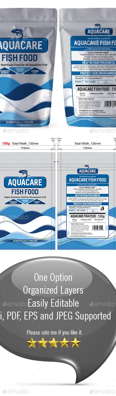 Fish Food Packaging Template, Print Templates | GraphicRiver