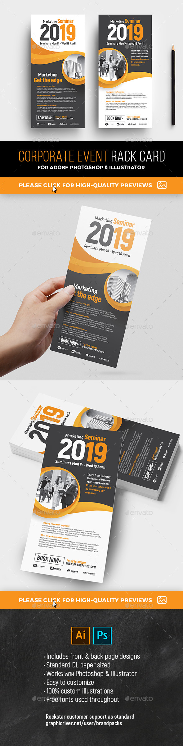 Corporate Event Rack Card Template, Print Templates | GraphicRiver