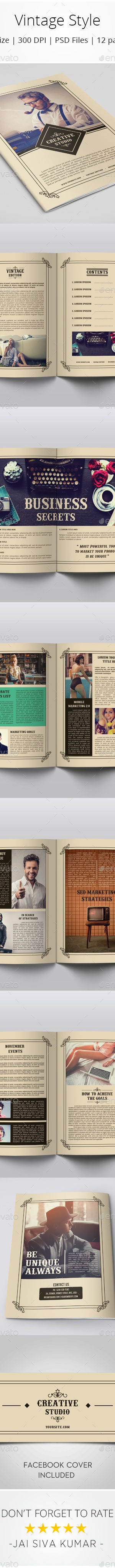 Vintage Style Newsletter, Print Templates | GraphicRiver