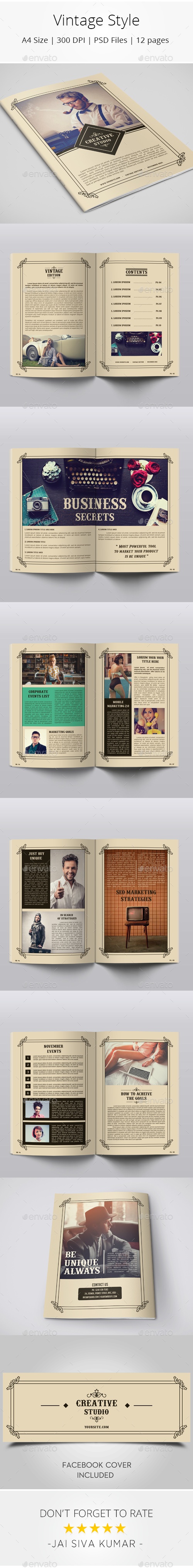 Vintage Style Newsletter, Print Templates | GraphicRiver