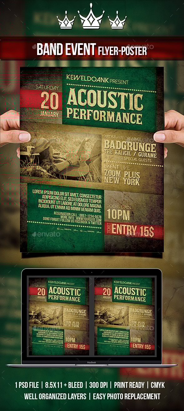 Acoustic Performance Flyer / Poster, Print Templates | GraphicRiver