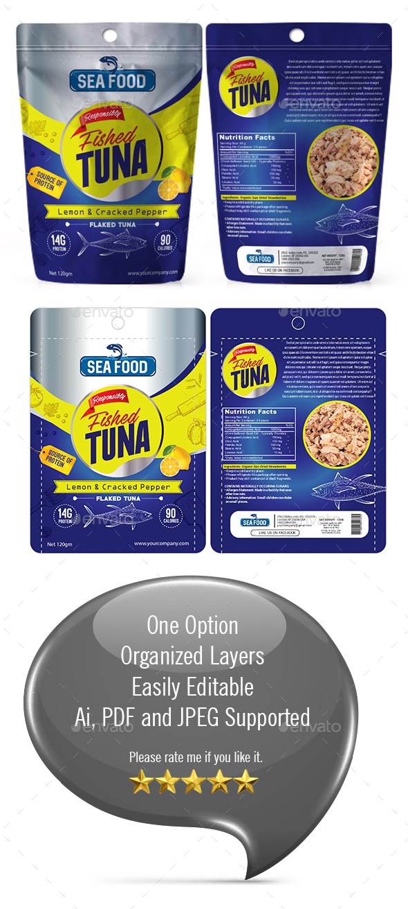 Sea food Packaging Template, Print Templates | GraphicRiver
