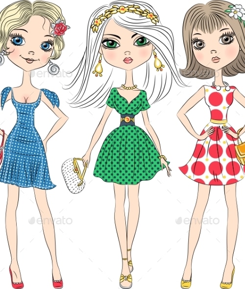 Vector Fashion Girls Top Models, Vectors | GraphicRiver